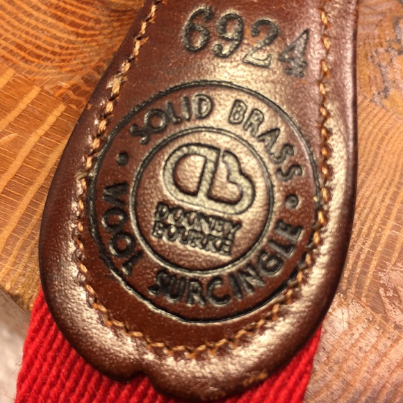 Dooney & Bourke leather/wool surcingle/solid brass - Picture 6 of 8